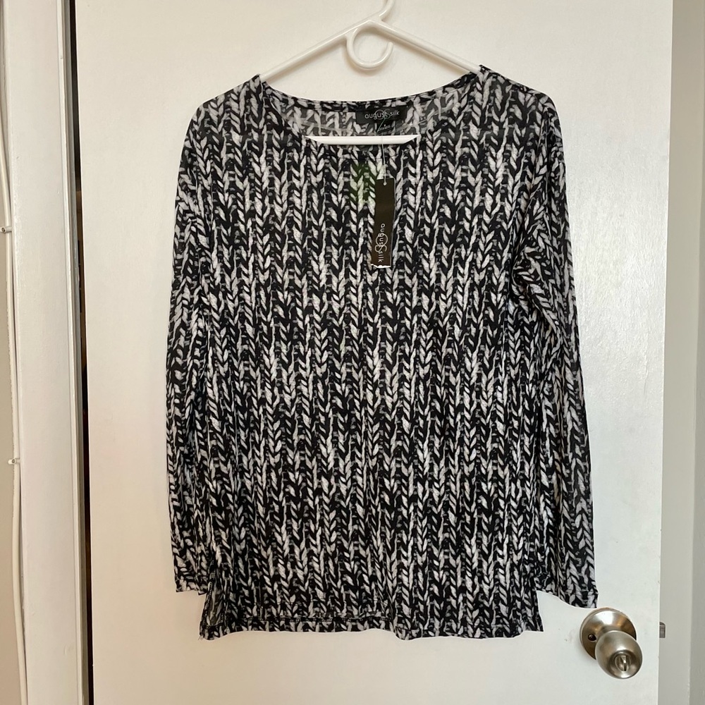 August Silk Lightweight Scoop Neck Top - Size S